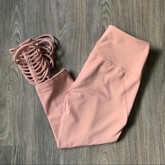 Zella High Waisted Pink Loop Ankle Midi Leggings - Picture 5 of 6